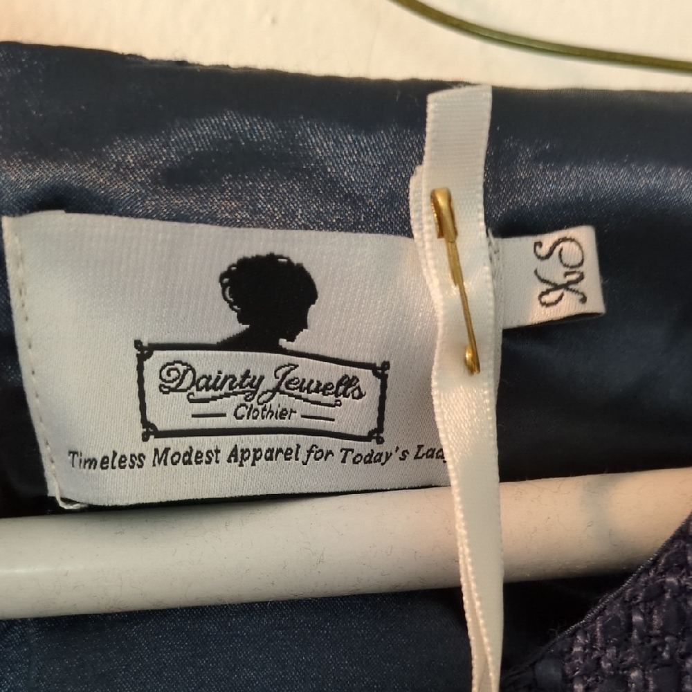 Dainty Jewells Navy Long Sleeve Dress with Bow - Picture 2 of 3